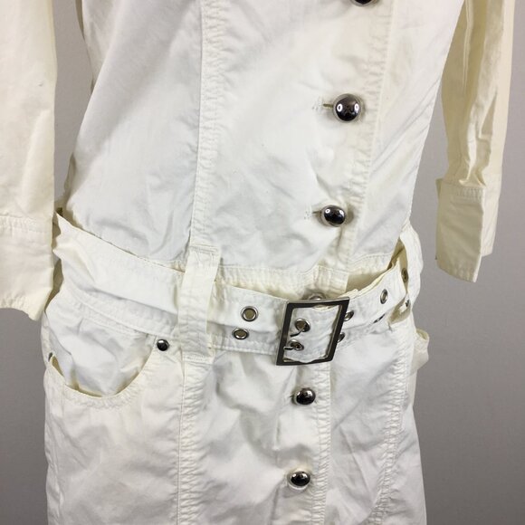 COMME CA ISM Ivory Belted 3/4-Long Sleeve Button Dress - Picture 8 of 16